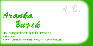 aranka buzik business card